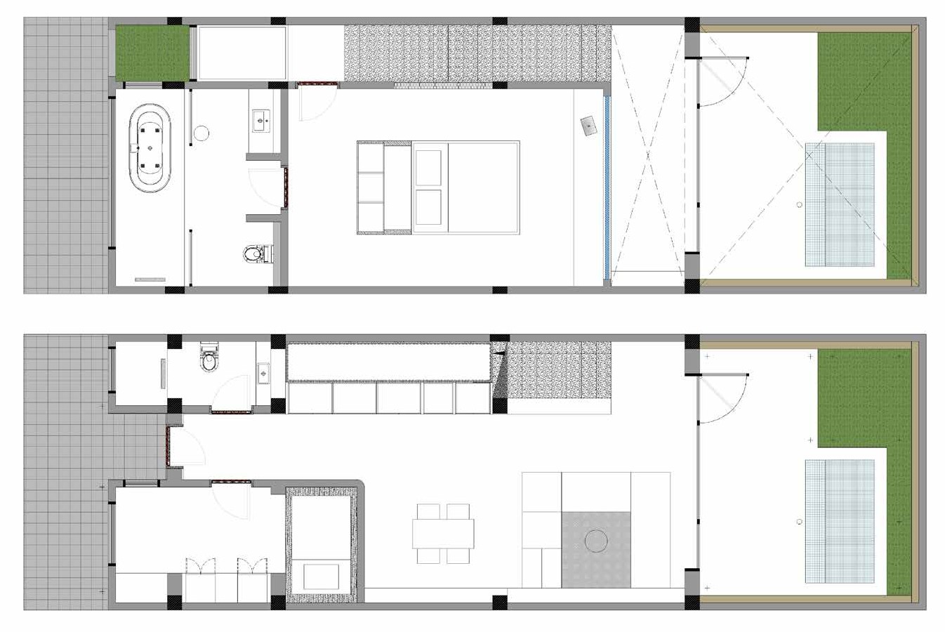 Moon Villas architectural top view showing full layout plan.