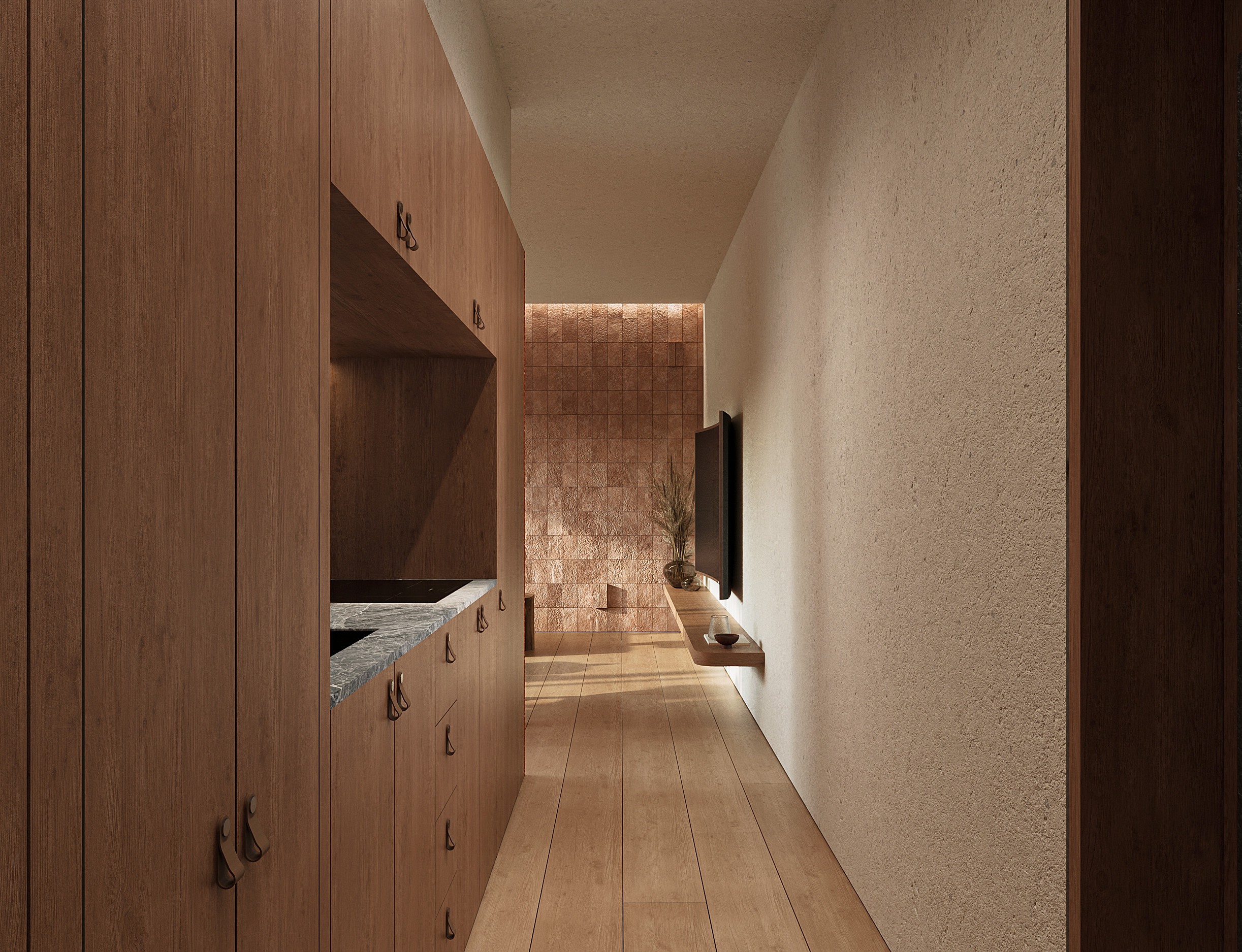 Type B bedroom with fitted wardrobes.