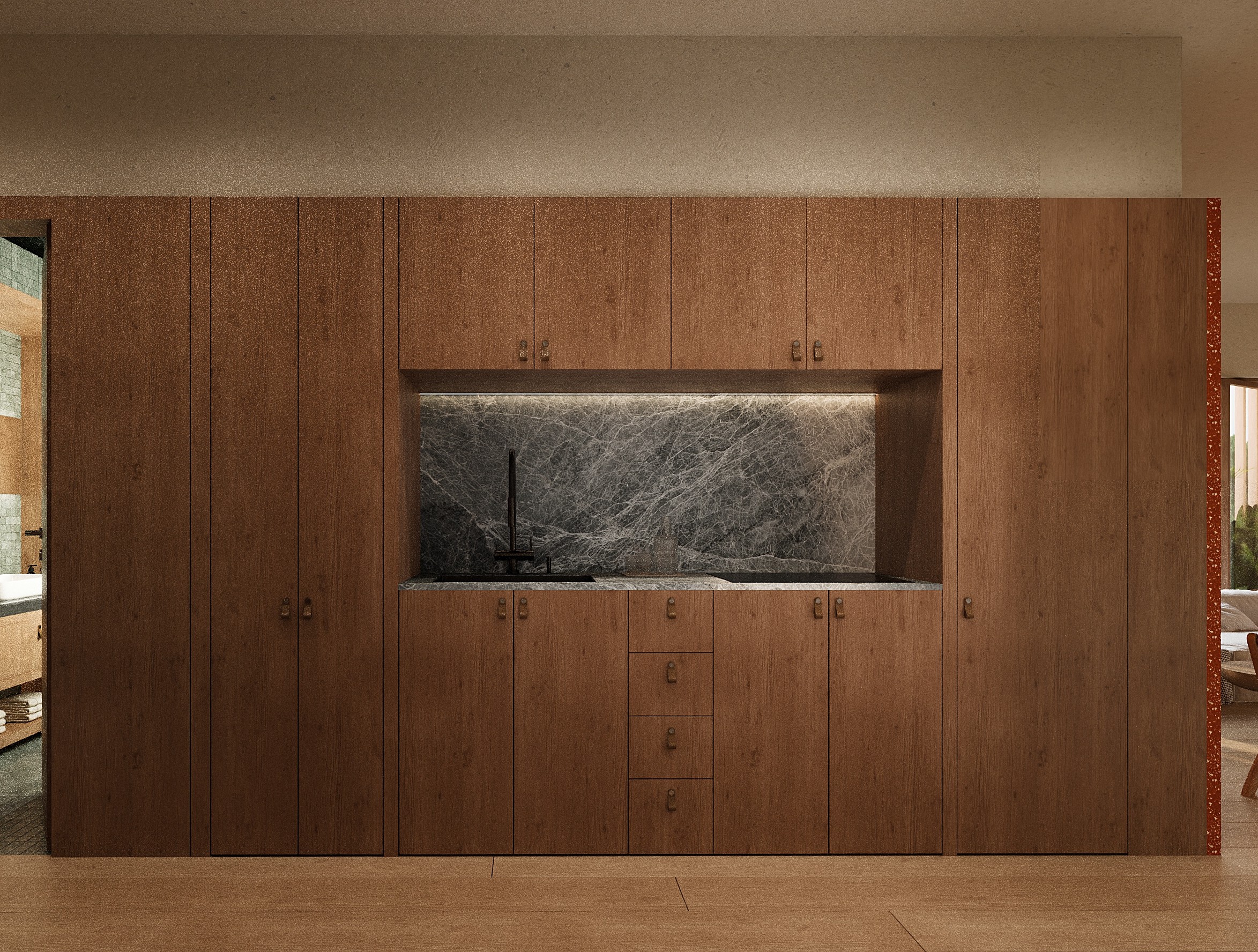 Moon Building exterior perspective.